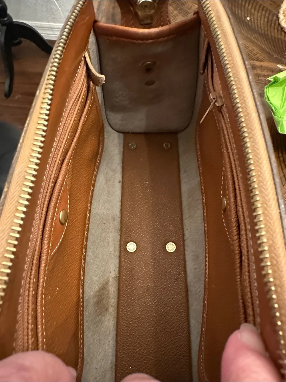 Dooney & Bourke Cream and Tan Leather Crossbody Bag - Picture 9 of 14